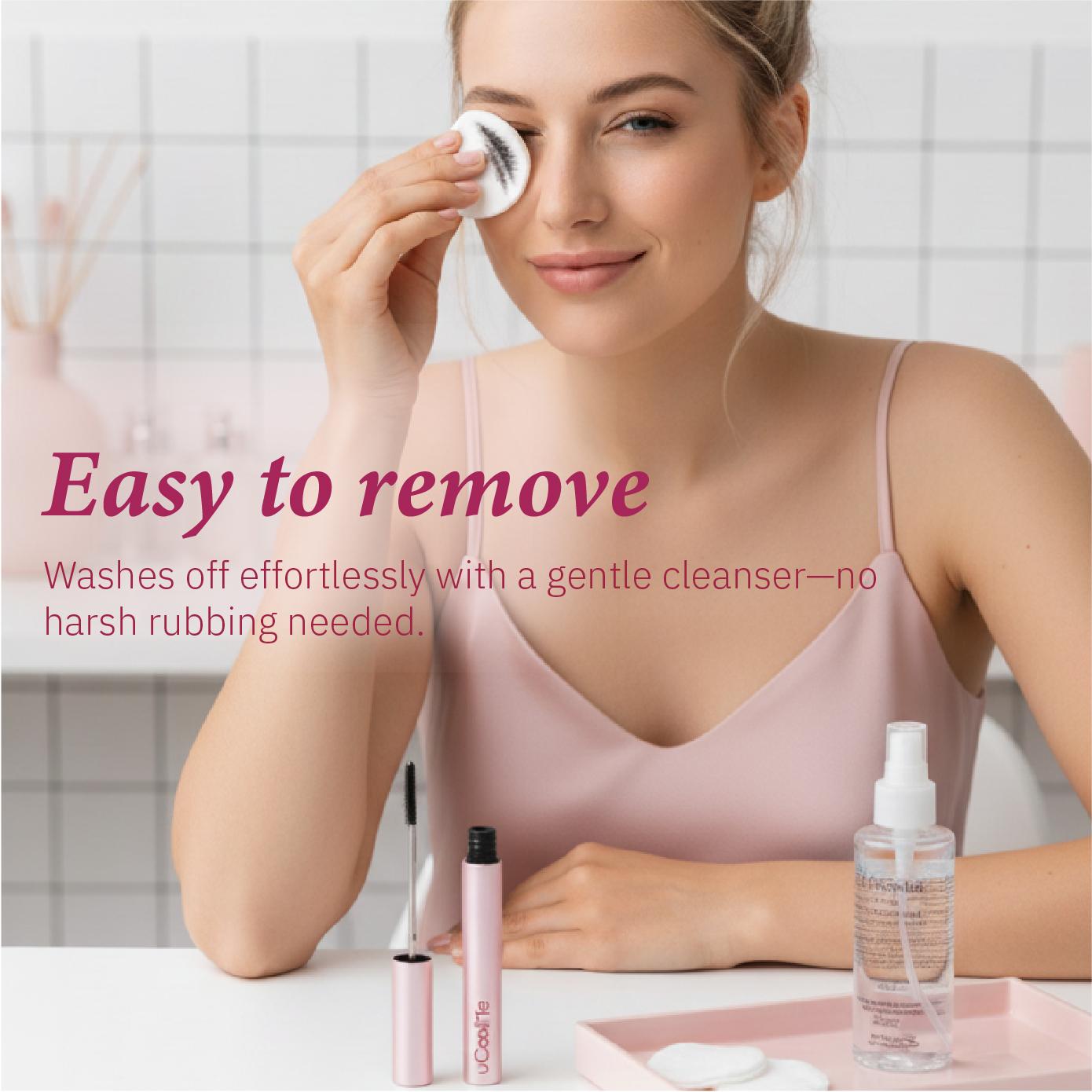 uCoolMe Lengthening and Curling Mascara 3D Eyelash Iron Mascara Black Long Lasting Waterproof 24 Hour Wear Natural Extension Thickening Effect Ultra Fine Volumizing Makeup Spring Glow-Up