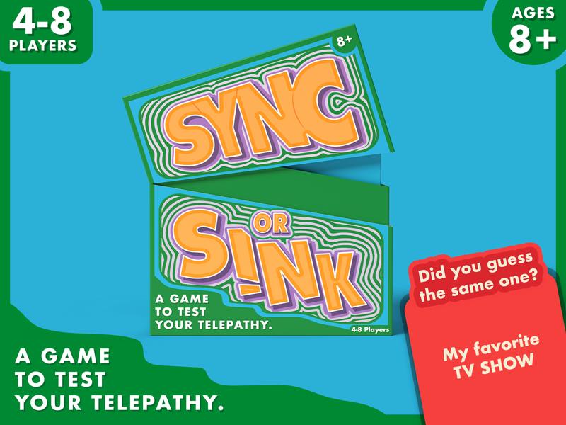 Sync or Sink - Hilarious Family Card Game for Kids, Teens & Adults, Fast-Paced Mind-Matching Partner Challenge, Fun Party & Game Night Favorite, Gifts for Ages 8, 9, 10 and Up, 4-8 Players