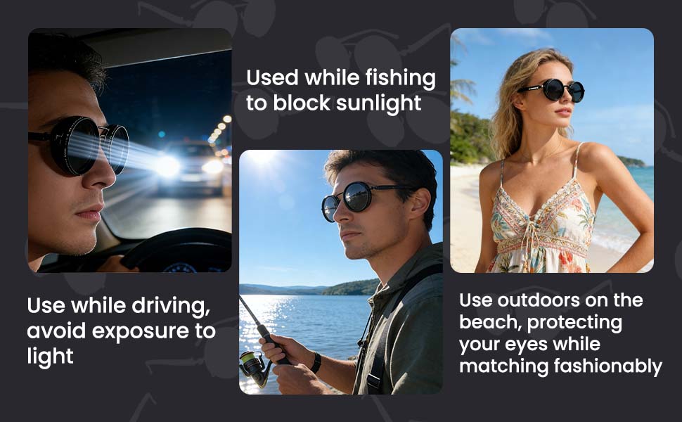 Men's Classic Black Round Sunglasses with Polarized Lenses UV400 Protection Retro Steampunk Design Stylish Eyewear for Outdoor Activities Men's Classic Black Round Sunglasses with Polarized Lenses UV400 Protection Retro Steampunk Design Stylish Eyewear for Outdoor Activities