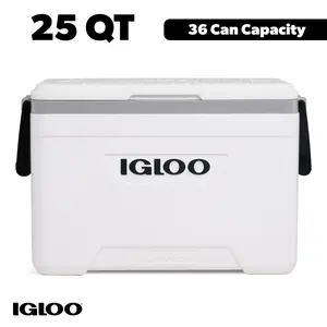 Igloo 25 Qt Marine Hard-Sided Cooler – Durable Ice Chest for Fishing, Boating & Outdoor Use, White