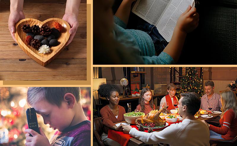 Wooden Heart Shaped Prayer Bowl with 24 Prayer Cards, Handcrafted Vintage Prayer Bowl with Cross & Letter Pattern, Religious Decorations for Home Living Room Bedroom Church, Christian Ornaments, Home Decor, New Year's Day Valentine's Day & Easter Sunday