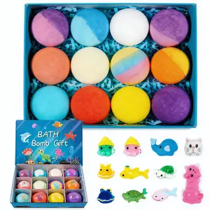 Bath Bombs for Kids with SurpriseSPRINGInside, 12 Pack Kid Bath Bombs Gift Set,Easter Basket Stuffers for Boys Girls BubbleBath with Toys Inside Skin Repair