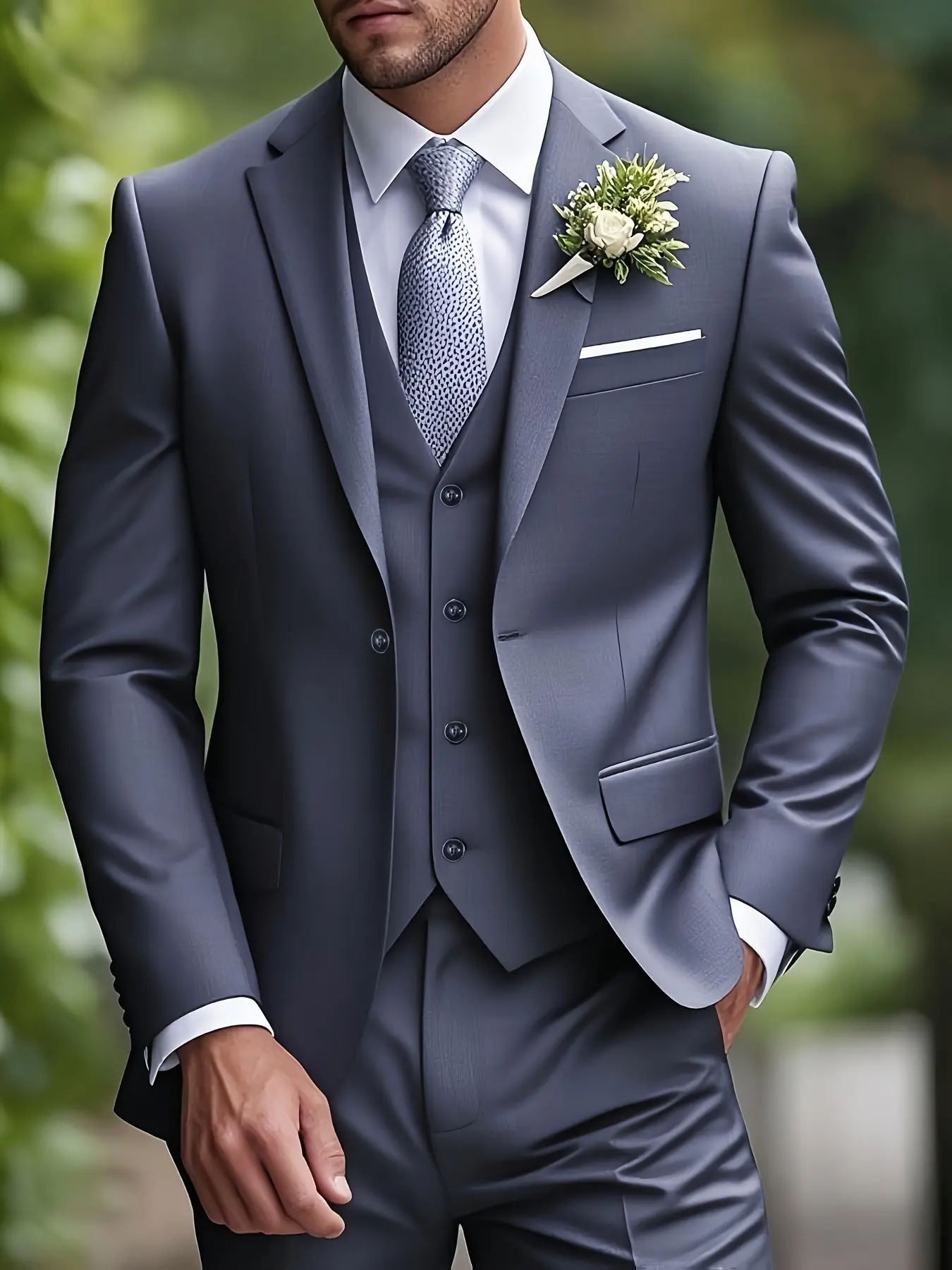 Elegant Men's 3pcs Suit- Slim Fit Tuxedo Set for Weddings& Formal Occasions, Black Suit with White Shirt& Pants, Perfect for Office Meetings and Elegant Events, Formal Attire | Slim Fit Suit | Durable Wedding Wea, Formal Business Suit, Blazer Pant Set