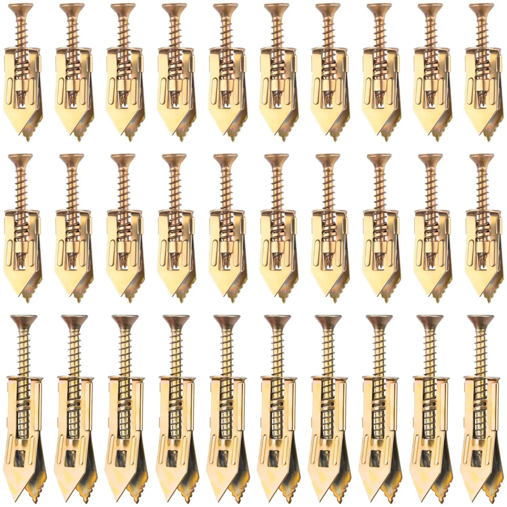80pcs Self-Drilling Drywall Threaded Anchors with Flat Head Screws Kit - 0.47x1.18 inch Zinc-Coated Metal Hardware, Heavy-Duty Pairs, Easy Application No Pre-Drilled Holes Needed