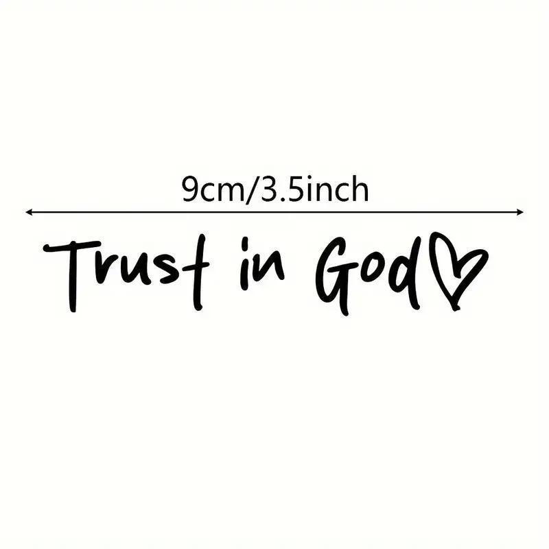 4PCS (black+white) Trust in God Car Rearview Mirror Sticker, Car Rearview Mirror Decal, Inspirational Vinyl Sticker, Ideal Christian Gift