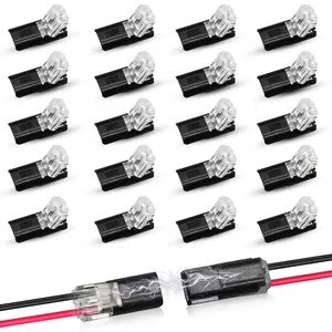 Double-Wire Plug-in Connector Led Light Strip Connectors 2 Pin, Low Voltage Wire Connector with Locking Buckle, Fast Connect Plugs Led Connectors for Strip Lights，Lead strip automotive wiring electricity Power Distribution Secure -YY