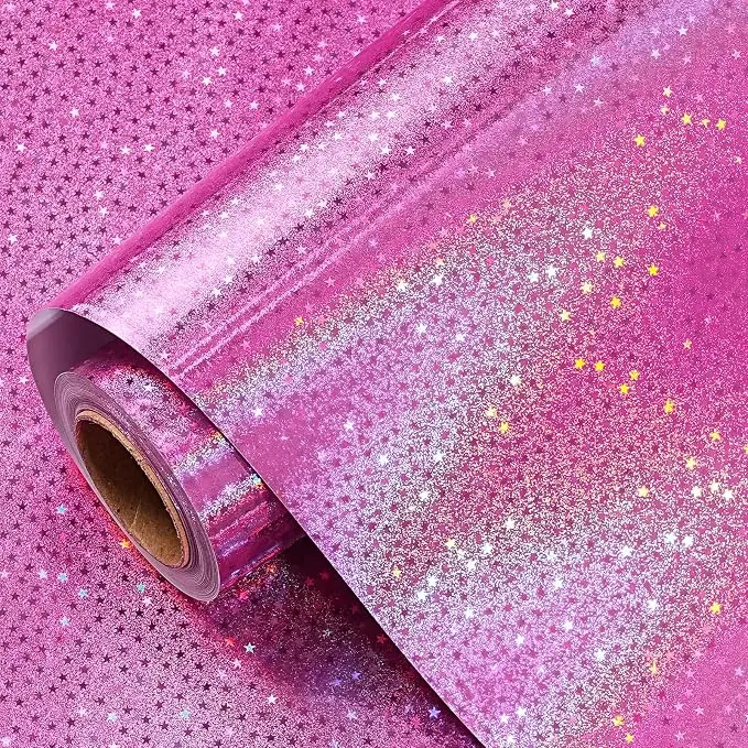 WRAPAHOLIC Iridescent Wrapping Paper Roll - Shiny Holographic Metallic Gift Wrap Paper with Rainbow Reflective Finish, Colorful Luxury Wrapping Paper for Birthday Gifts, Wedding, Baby Shower, Party Decoration,17 Inch x 16.5 Feet