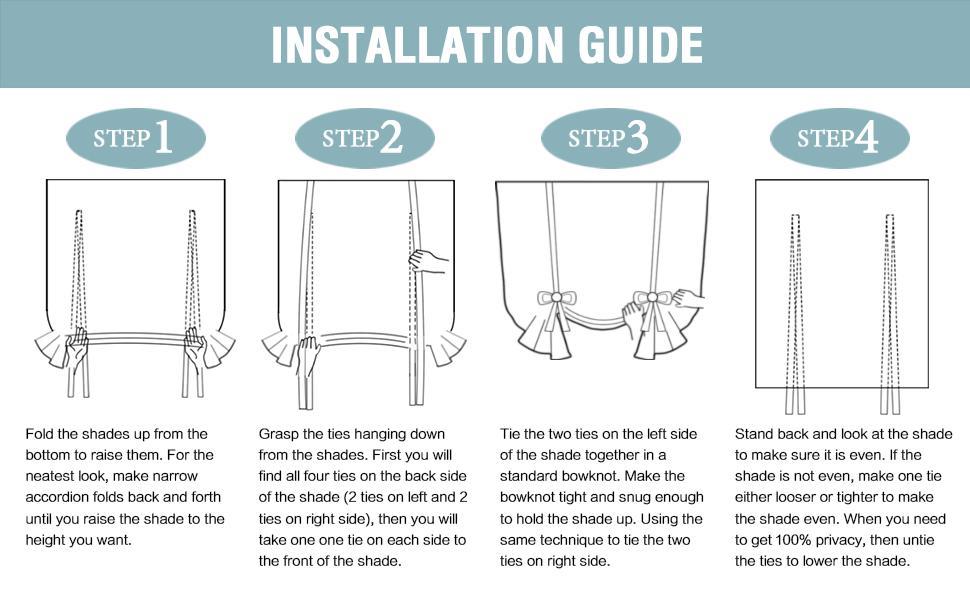 H.VERSAILTEX Blackout Tie Up Curtain - Thermal Insulated Balloon Curtain for Small Window Adjustable Kitchen Tie Up Curtain ( Rod Pocket Panel ) H.VERSAILTEX Blackout Tie Up Curtain - Thermal Insulated Balloon Curtain for Small Window Adjustable Kitchen Tie Up Curtain ( Rod Pocket Panel )