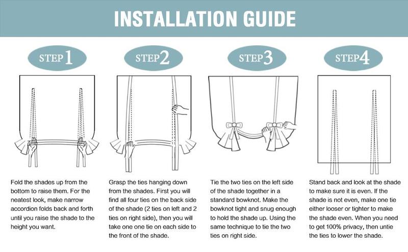 H.VERSAILTEX Blackout Tie Up Curtain - Thermal Insulated Balloon Curtain for Small Window Adjustable Kitchen Tie Up Curtain ( Rod Pocket Panel )