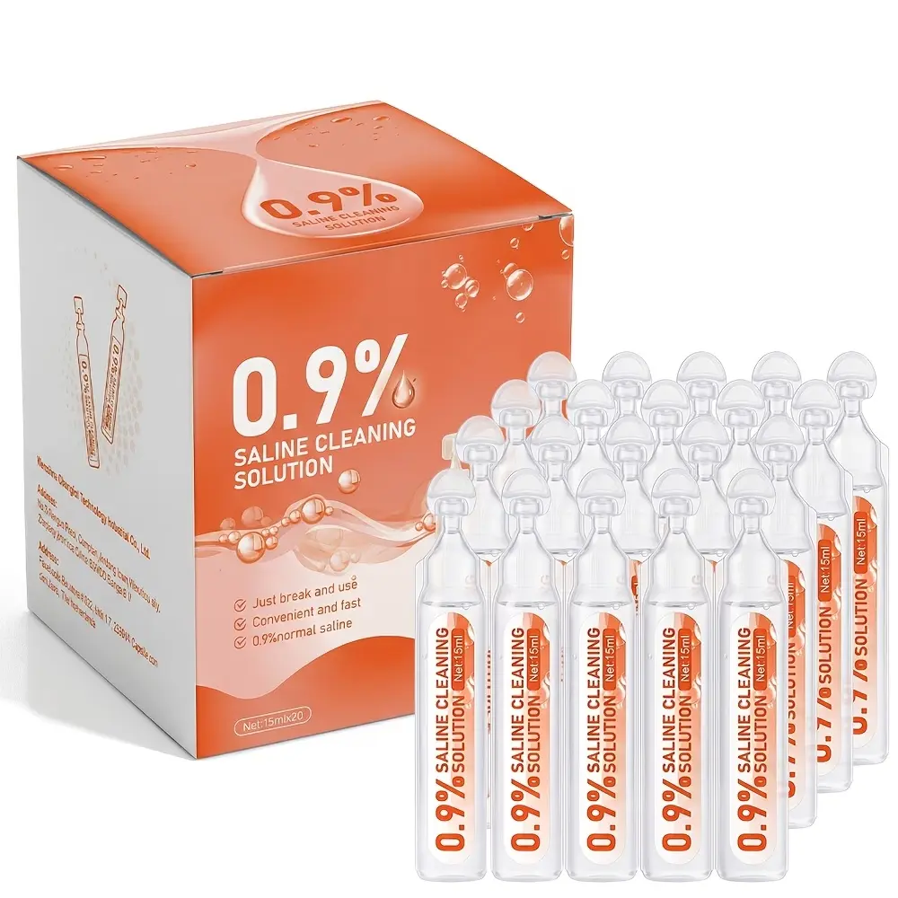 0.9% Piercing Aftercare Solution  0.17 oz Each ,20pcs Sterile Saline Solution - Gentle Solution for Healing Wounds & Piercings - Beauty & Personal Care