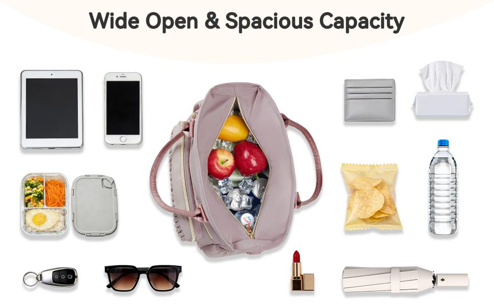 HSHRISH PT61 Insulated Tote with Lunch Bag  & Lunch Box for Women LeakProof Tote Bag with Adjustable Straps & Side Pockets Reusable Cooler for Work Picnic