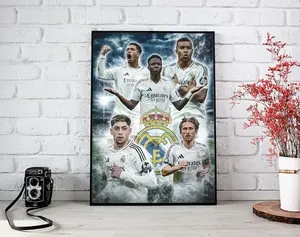 Real Madrid Poster - Mbappe, Vini Jr, Bellingham, Modric, Valverde - Football Poster - Football Poster - Soccer Poster - Football Art