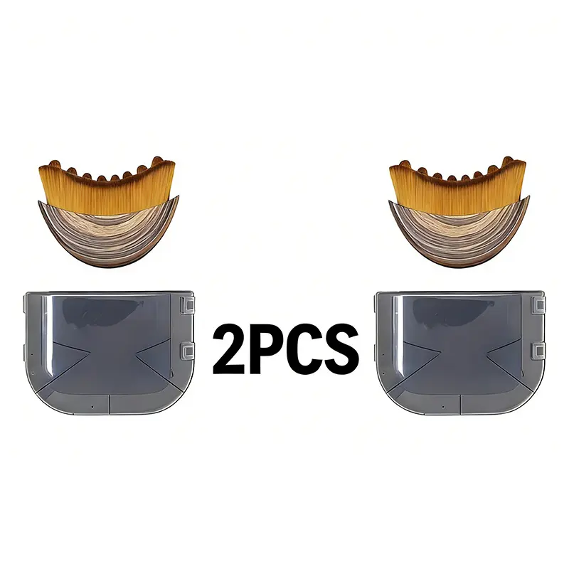 2PCS Lymphatic Contour Face Brush, Manual Lymphatic Drainage Massager, Natural Makeup Brushes with Durable Soft Bristles, Hypoallergenic Ergonomic Facial Cleansing Brush for Sculpting