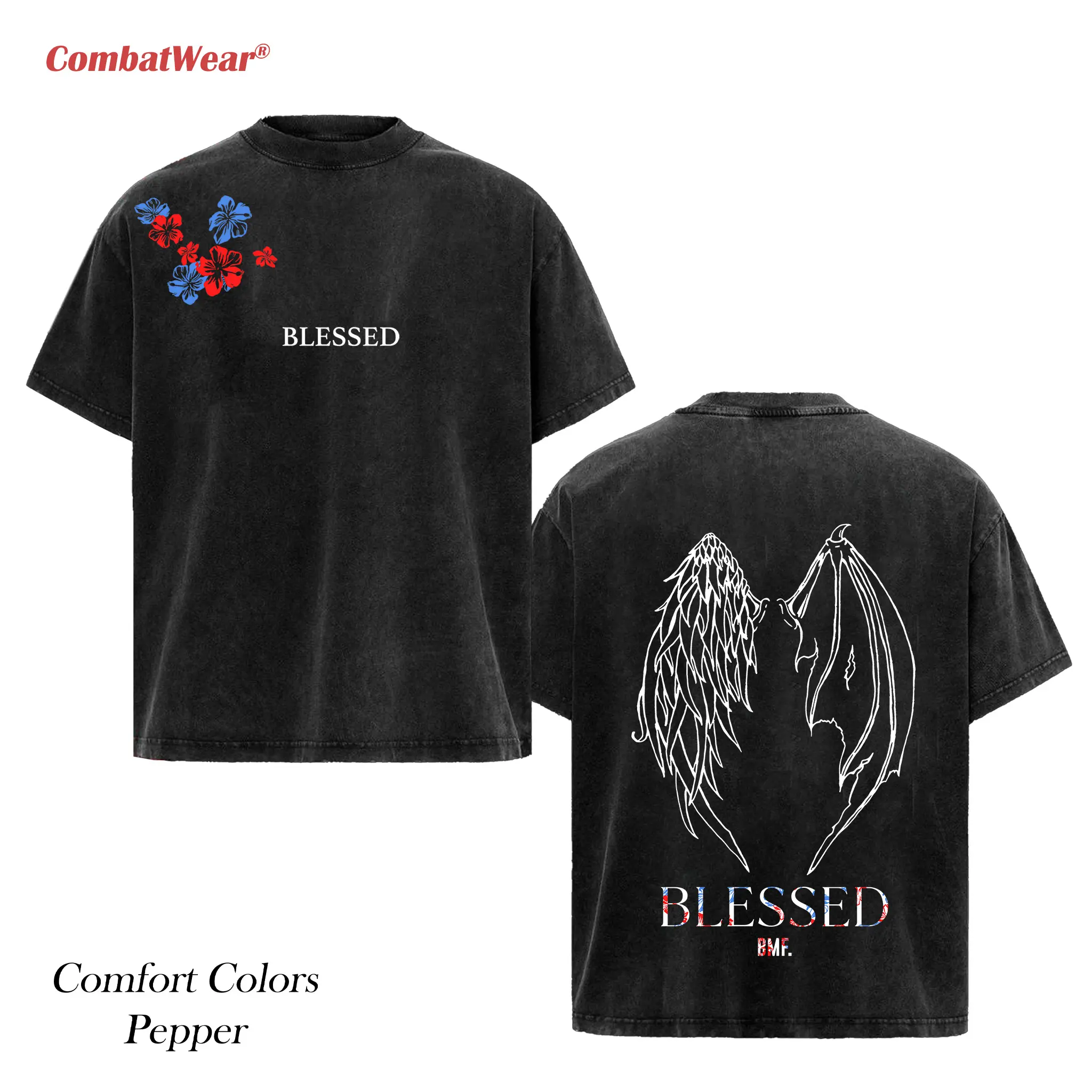PREMIUM Max Holloway Blessed Wings Tee, Blessed BMF T-shirt, UFC MMA Fan Custom Graphic Design, Gym Wear, Gift for Fighters, Sports Apparel