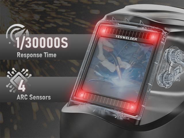 YESWELDER LYG-M800H True Color Auto Darkening Welding Helmet | Large 3.93"x3.66" View, 4 Arc Sensors Welding Mask | Wide Shade 3/5-13 Hood for TIG MIG ARC Grind YESWELDER LYG-M800H True Color Auto Darkening Welding Helmet | Large 3.93"x3.66" View, 4 Arc Sensors Welding Mask | Wide Shade 3/5-13 Hood for TIG MIG ARC Grind