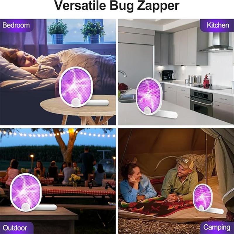 2-in-1 Efficient Mosquito Killer, 1200mAhFoldable Electric Mosquito Swatter, Handheld Rotatable Mosquito Repellent, ThreeLayer Mesh Safety Anti Electric Shock Design,Purple UV Light for Indoor & Outdoor Use 2-in-1 Efficient Mosquito Killer, 1200mAhFoldable Electric Mosquito Swatter, Handheld Rotatable Mosquito Repellent, ThreeLayer Mesh Safety Anti Electric Shock Design,Purple UV Light for Indoor & Outdoor Use