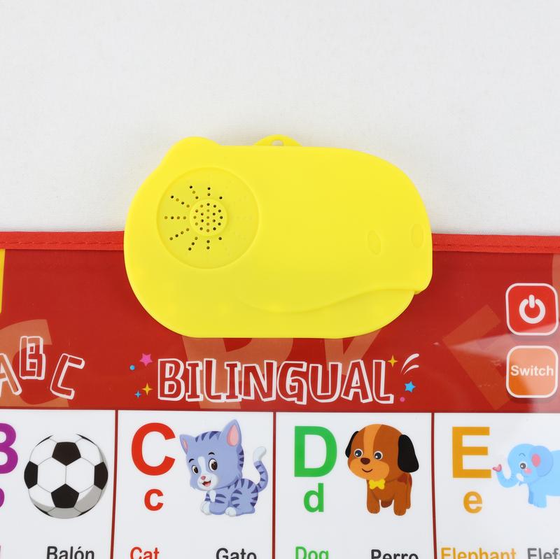 Interactive Bilingual Learning Poster for Toddlers 1–6 | English/Spanish Talking Wall Chart | ABCs Numbers Animals | Songs + Piano，Valentine Gifts for Kids