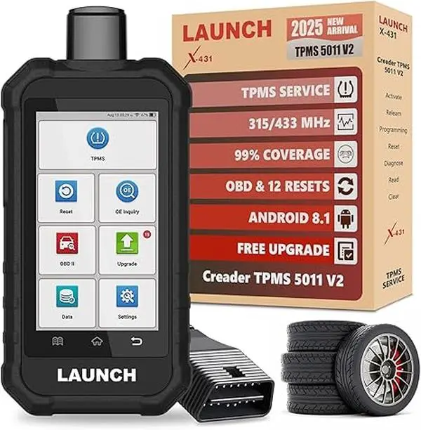 LAUNCH X431 Creader TPMS 5011 V2 OBDII/EOBD Tool - Upgraded CRT5011E Vehicle Accessories, 315/433MHz Support, 12 Service Functions, WiFi, Auto Analysis, Comprehensive Health Check