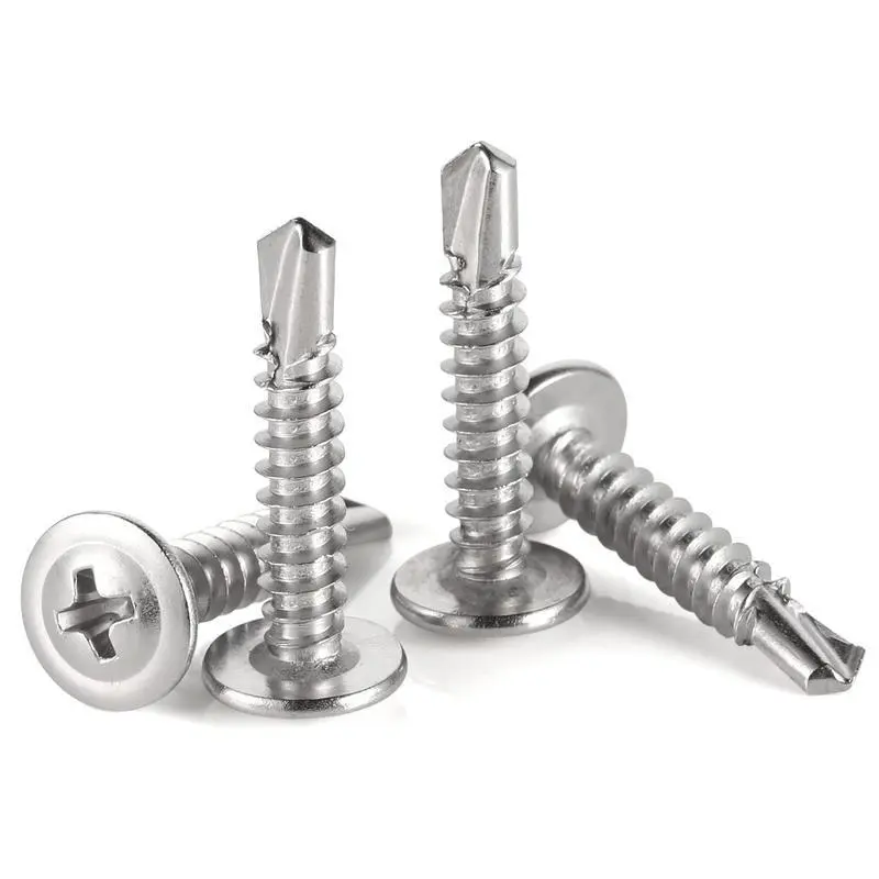 Self-Tapping Screw -410 Stainless Steel Phillips Truss Head Self-drilling Tek Screw, 20pcs/set Self Tapping Screws Sheet Metal Screws for Spring, Multifunctional Stainless Steel Phillips Self-Drilling Screw, Hardware, Industrial