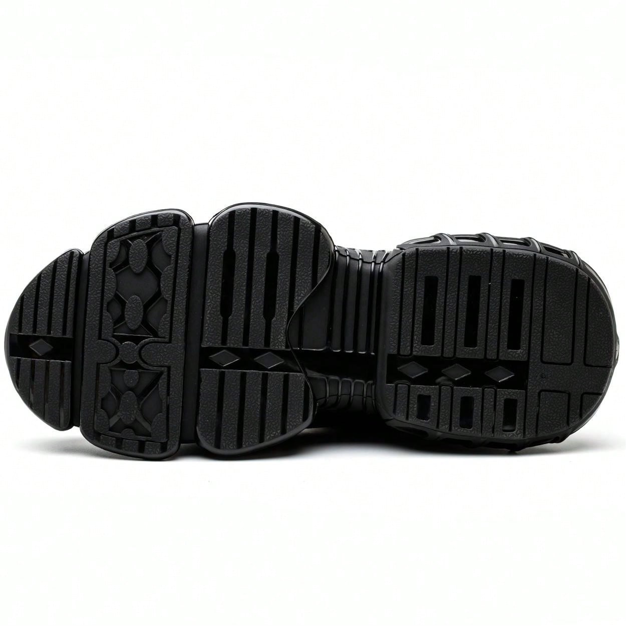 Men's Breathable Mesh Work Sneakers Durable Anti-Slip Safety Shoes with Steel Toe Protection Comfort Fit for All Seasons Casual Striped Design Elastic Closure Non-Slip EVA Sole Black Gray Soft Bottom Fabric Upper TPU Outsole