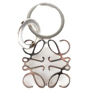 Pre-owned Loewe Metal Bag Accessories Silver Anagram Charm W25122253