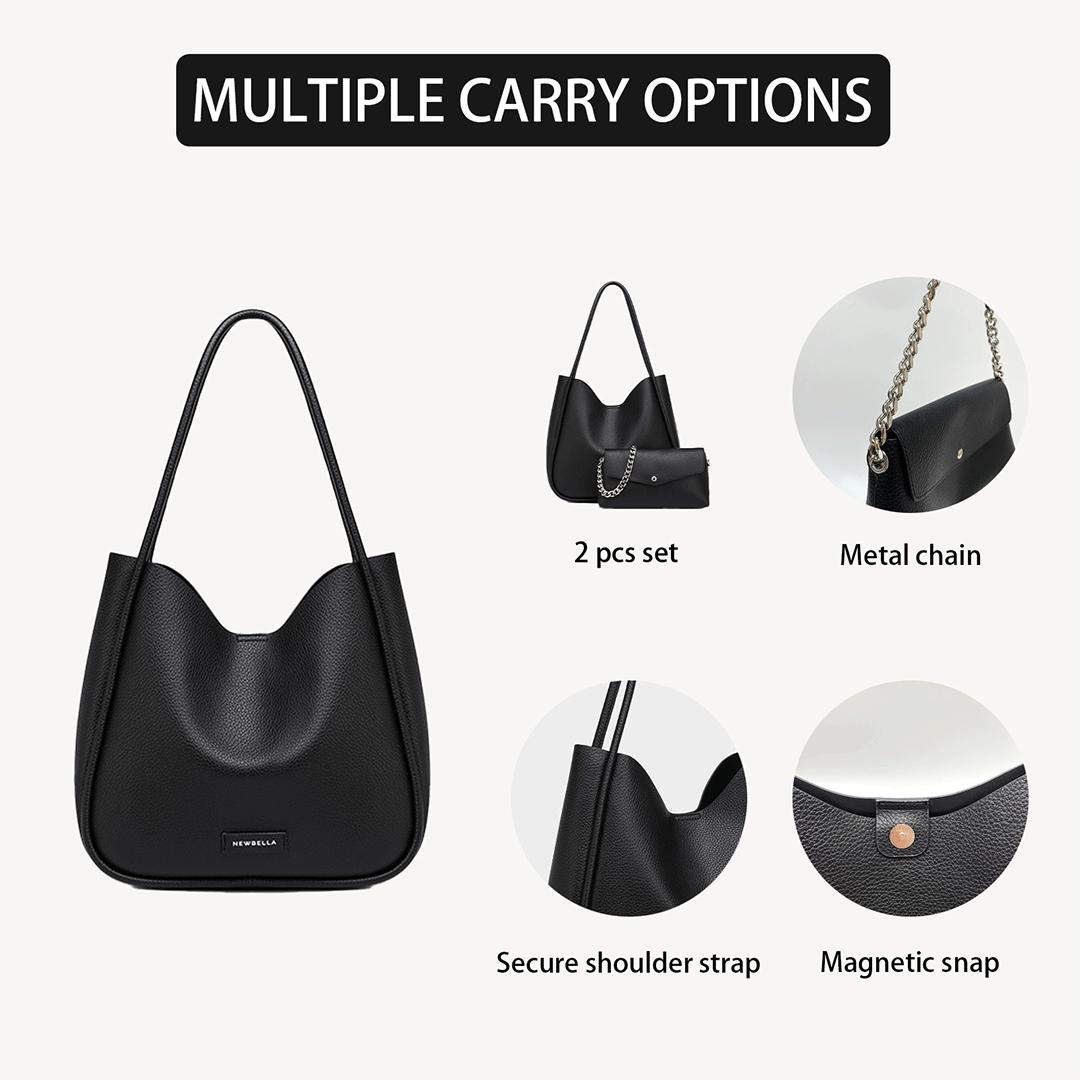 NEWBELLA Diana 2 PCS Set Shoulder Bags PU Leather Daily Magnetic Compact Pouch Wallet for Summer  Style Casual dealsforyoudays FallFreshness