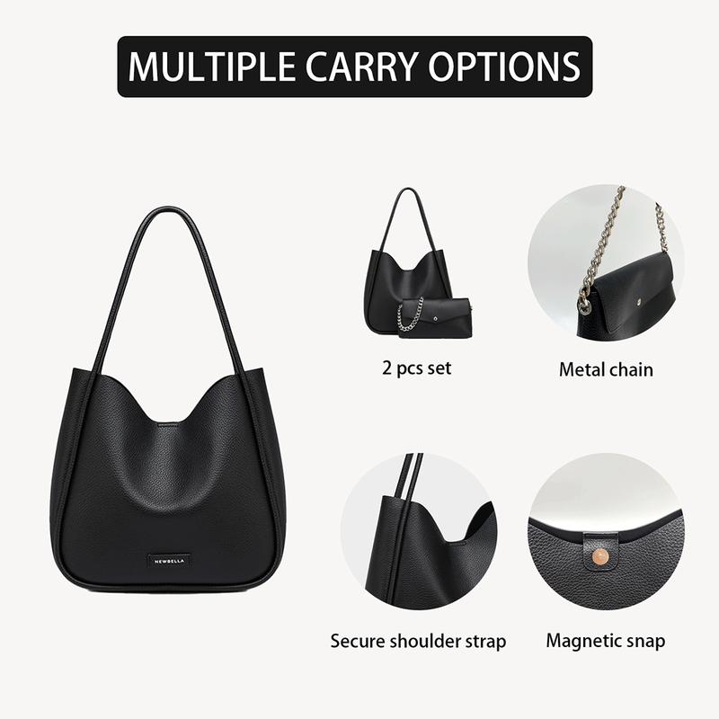 NEWBELLA Diana 2 PCS Set Shoulder Bags PU Leather Daily Magnetic Compact Pouch Wallet for Summer  Style Casual dealsforyoudays FallFreshness