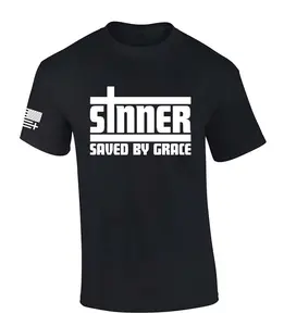 Trenz Shirt Company Mens Christian Tshirt Sinner Saved By Grace Jesus Short Sleeve T-shirt