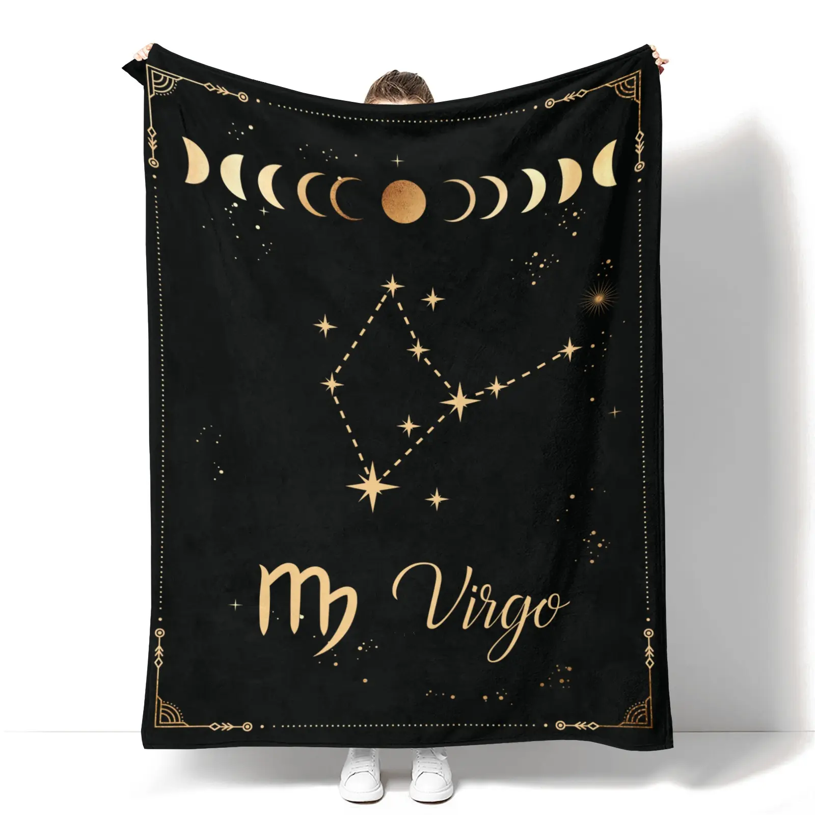 Virgo Constellation Soft Blanket - Astrology Sign Lightweight Microfiber Throw Blanket, Birthday Graduation Gift for Women