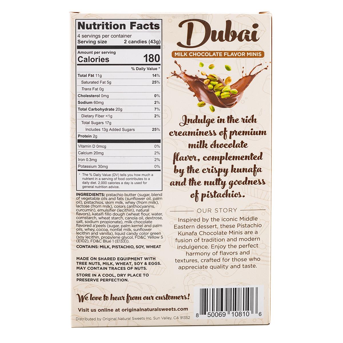 Dubai Chocolate Bar & Minis Milk & Dark Chocolate 3.2oz Original Natural Sweets Feel the Crunch Savor the Cream Delicate Layers of Kunafa Dubai Chocolate Bar & Minis Milk & Dark Chocolate 3.2oz Original Natural Sweets Feel the Crunch Savor the Cream Delicate Layers of Kunafa