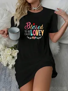 Grandma Dress - Blessed to be called Lovey Colorful art Casual Dress