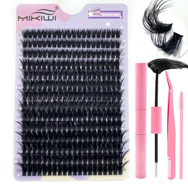 DIY Lash Clusters Kit - soft fluffy Black Thin Long-Lasting Lashes with glue Remover & tweezer for Beginners Easy At-Home Application - Eyelash Set DIY Lash Clusters Kit - soft fluffy Black Thin Long-Lasting Lashes with glue Remover & tweezer for Beginners Easy At-Home Application - Eyelash Set