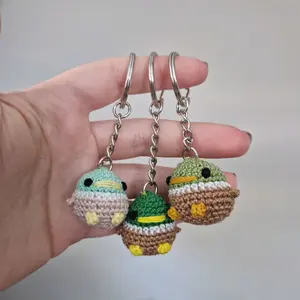 Microcrochet duck keyring crochet amigurumi - handmade, multiple colour choices