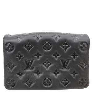 Pre-owned Louis Vuitton Leather Crossbody Bags Coussin Monogram Embossed Pochette Crossbody Bag Black