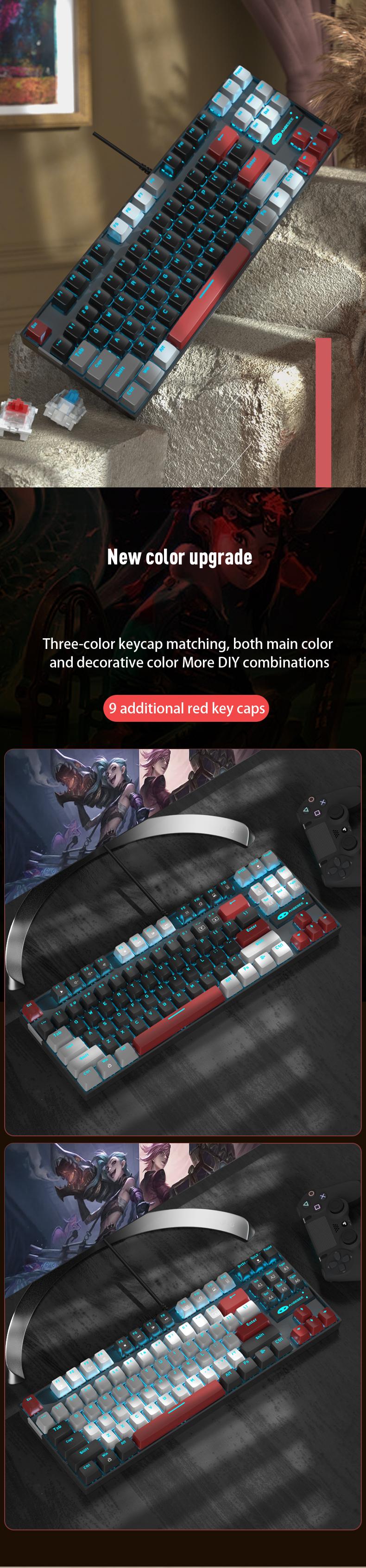 MageGee 75% Mechanical Gaming Keyboard with Brown Switch, LED White Backlit Keyboard, 87 Keys Compact TKL Wired Computer Keyboard for Windows Laptop PC Gamer