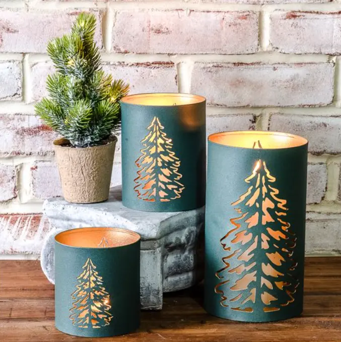 Green Holiday Tree Lantern
