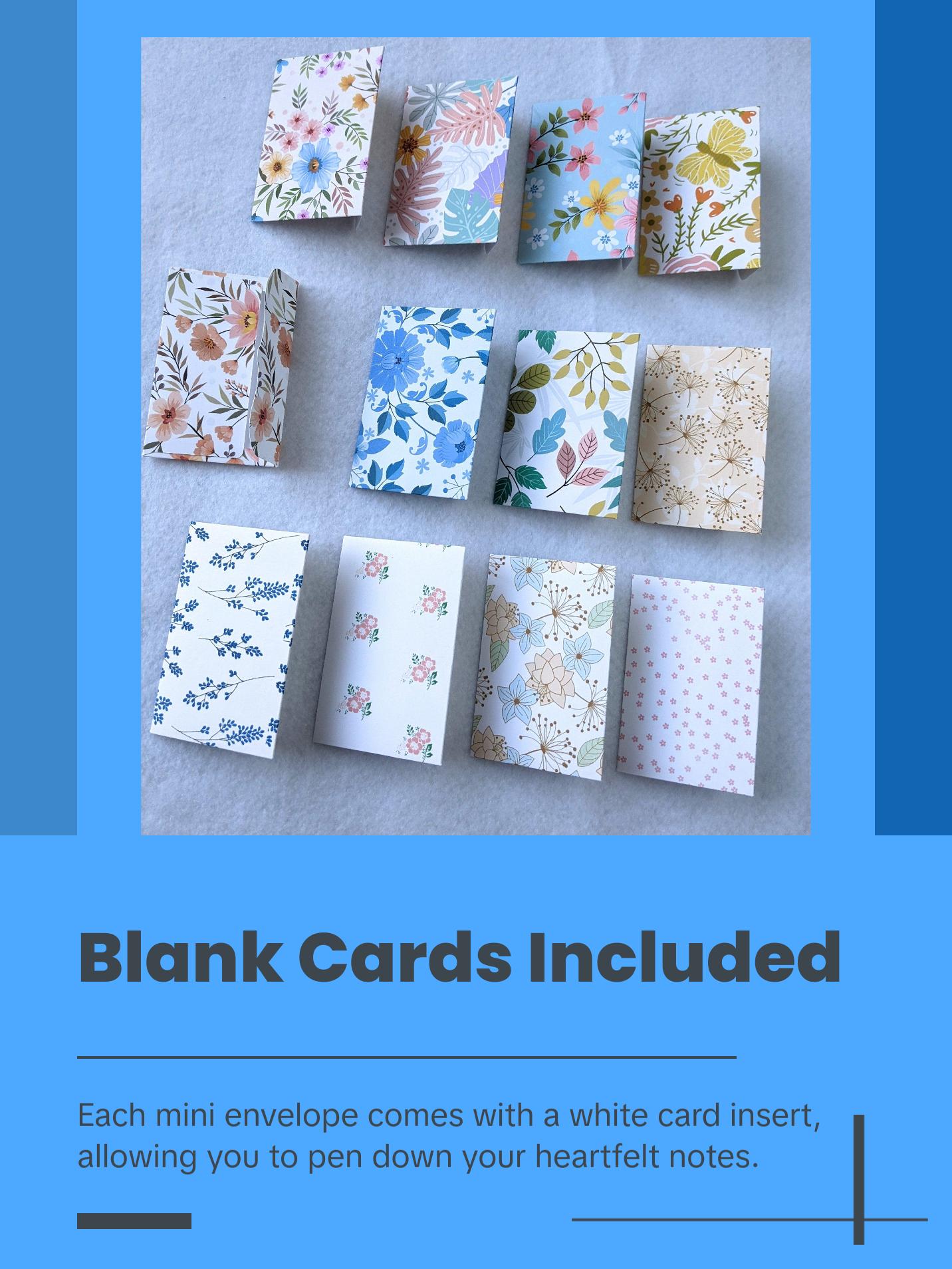 Assorted Floral Mini Envelopes-Mini Cards-Note Cards