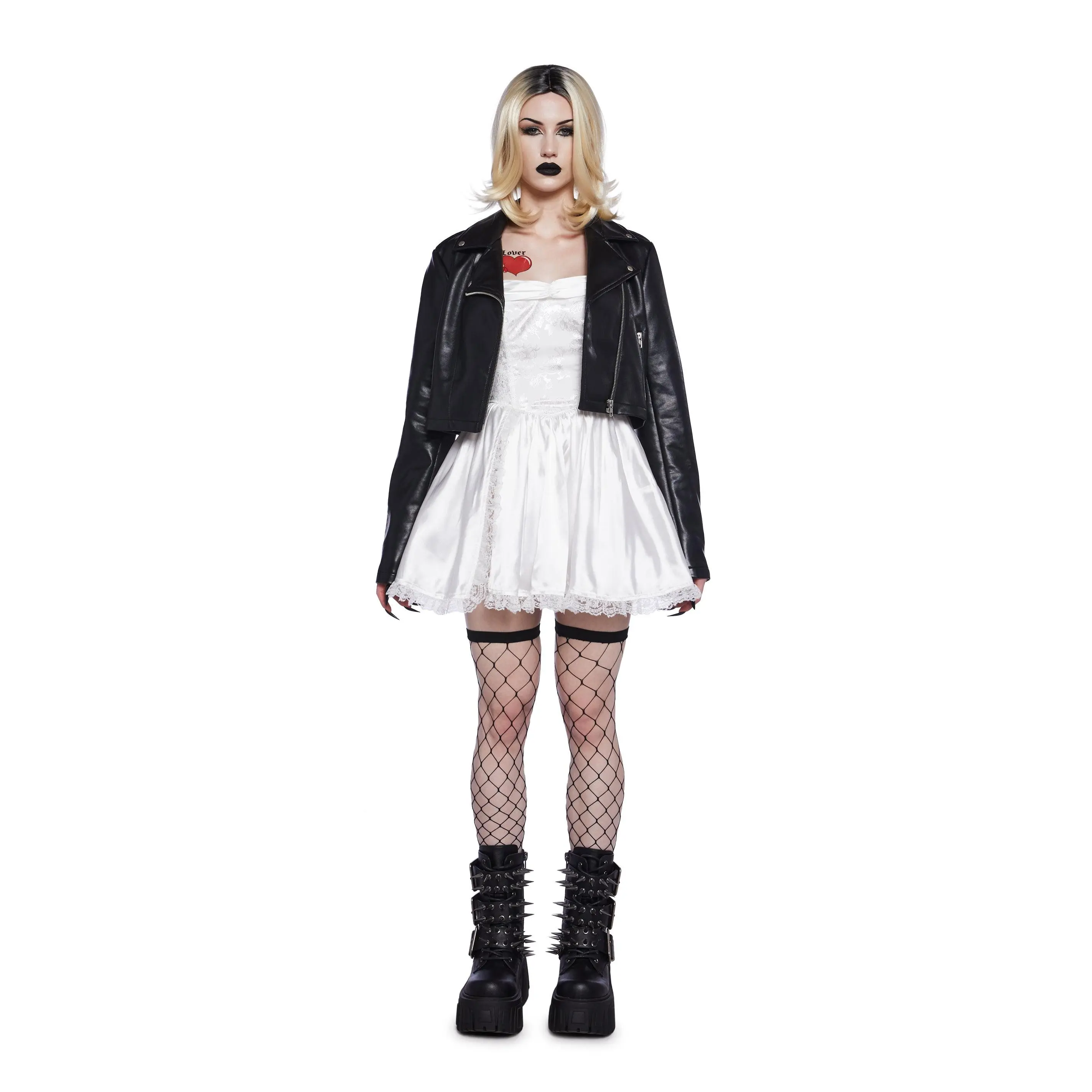 Evil Doll Bride Costume And Wig Set