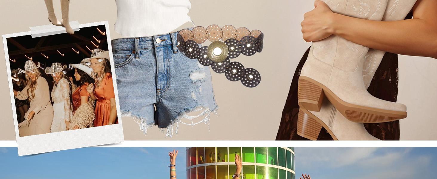 Western Cowboy Boots for Women - Knee High Wide Calf Cowgirl Boots, Slip On Pointed Toe Chunky Heel Fashion Retro Classic Pull On Tall Boot for ladies Party concert Western Cowboy Boots for Women - Knee High Wide Calf Cowgirl Boots, Slip On Pointed Toe Chunky Heel Fashion Retro Classic Pull On Tall Boot for ladies Party concert