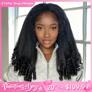 [250% Density] Menglle Yaki Straight With Burmese Curl 13x4 Lace Front Wig Pre Cut Lace Glueless Ready to Wear Human Hair Wigs#springfresh#GiftedInLove