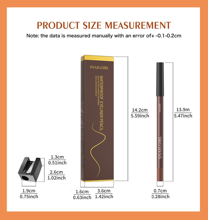 Waterproof Eyeliner Pencil - Long-lasting, Sweat-proof, Smudge-proof & Transfer-resistant - Cream Mousse Texture - Intensifies Eye Color - Doesn't Easily Flake or Clump