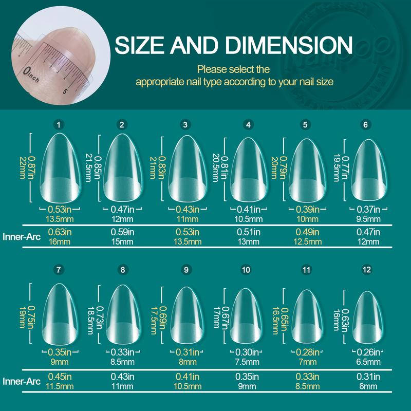 Long Coffin False Nail Tips Pre-Shaped Soft Gel X Tip Full Cover Press on Nails for Soak Off Nail Extensions 120PCS/BOX