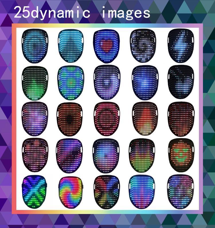LED Face Mask Gesture Sensing 50 Patterns, Rechargeable LED Glow Mask Changing for Christmas 2025 New Year Rave Party, Light Up Face Mask Scary Cool Masks for Adults Unisex Cosplay Festival Gifts