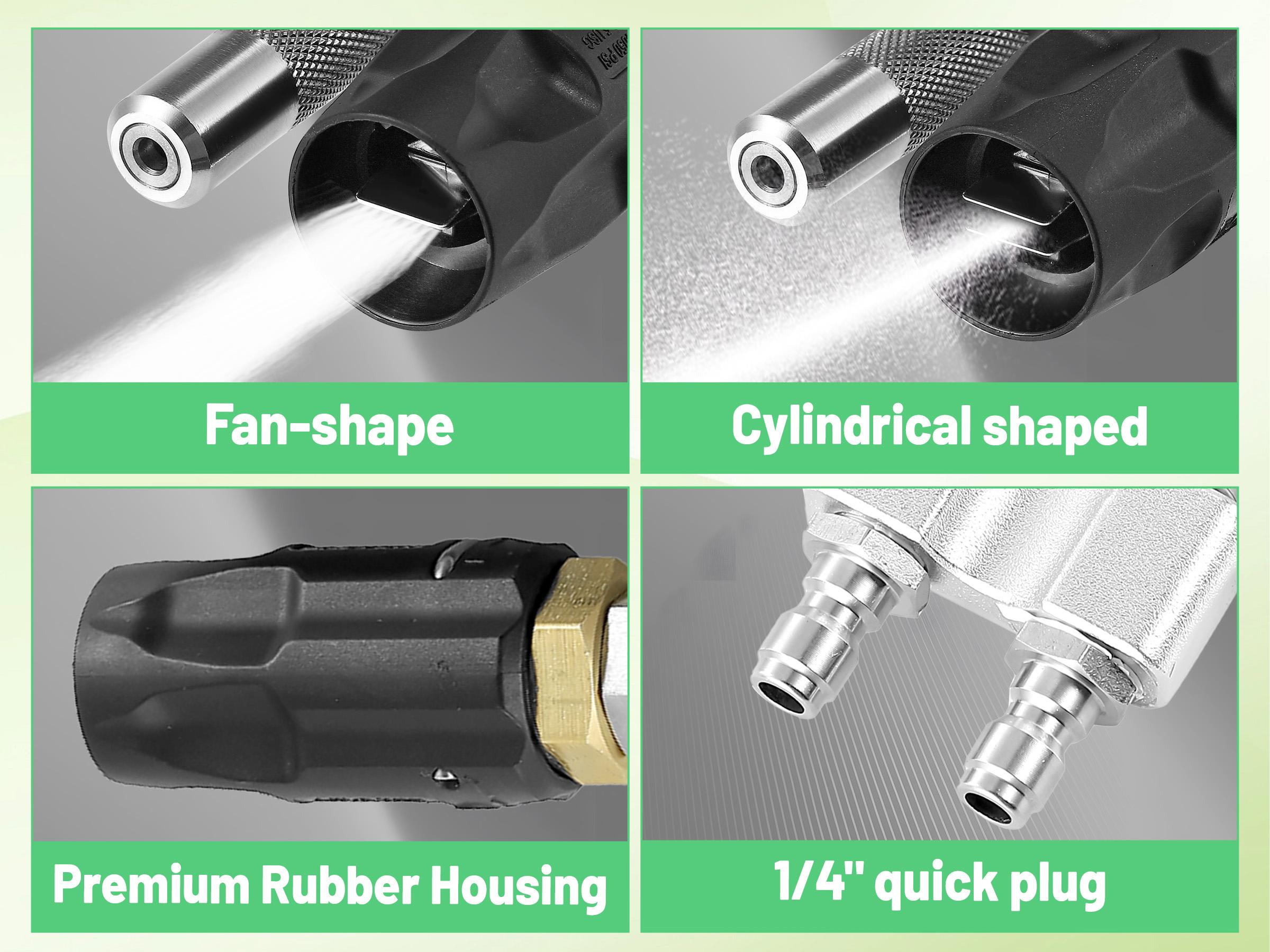 EASYBRO M5 Twist Nozzle for Pressure Washer, Adjustable Long Range Shooter Tip, 3-7 GPM, High Reach Soap Nozzle with 1/4" Quick Connect, Downstream Soft Wash Nozzle