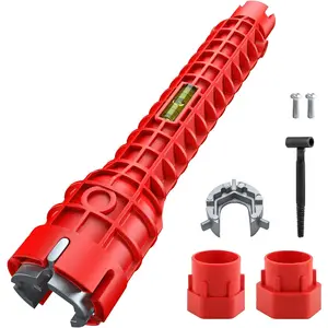 8-in-1 Multifunctional Sink & Faucet Installer Wrench, Plumbing Tool for Bathroom Kitchen Toilet Pipe Repair & Installation, Tight Space Plumbing Tool for DIY and Professional Use