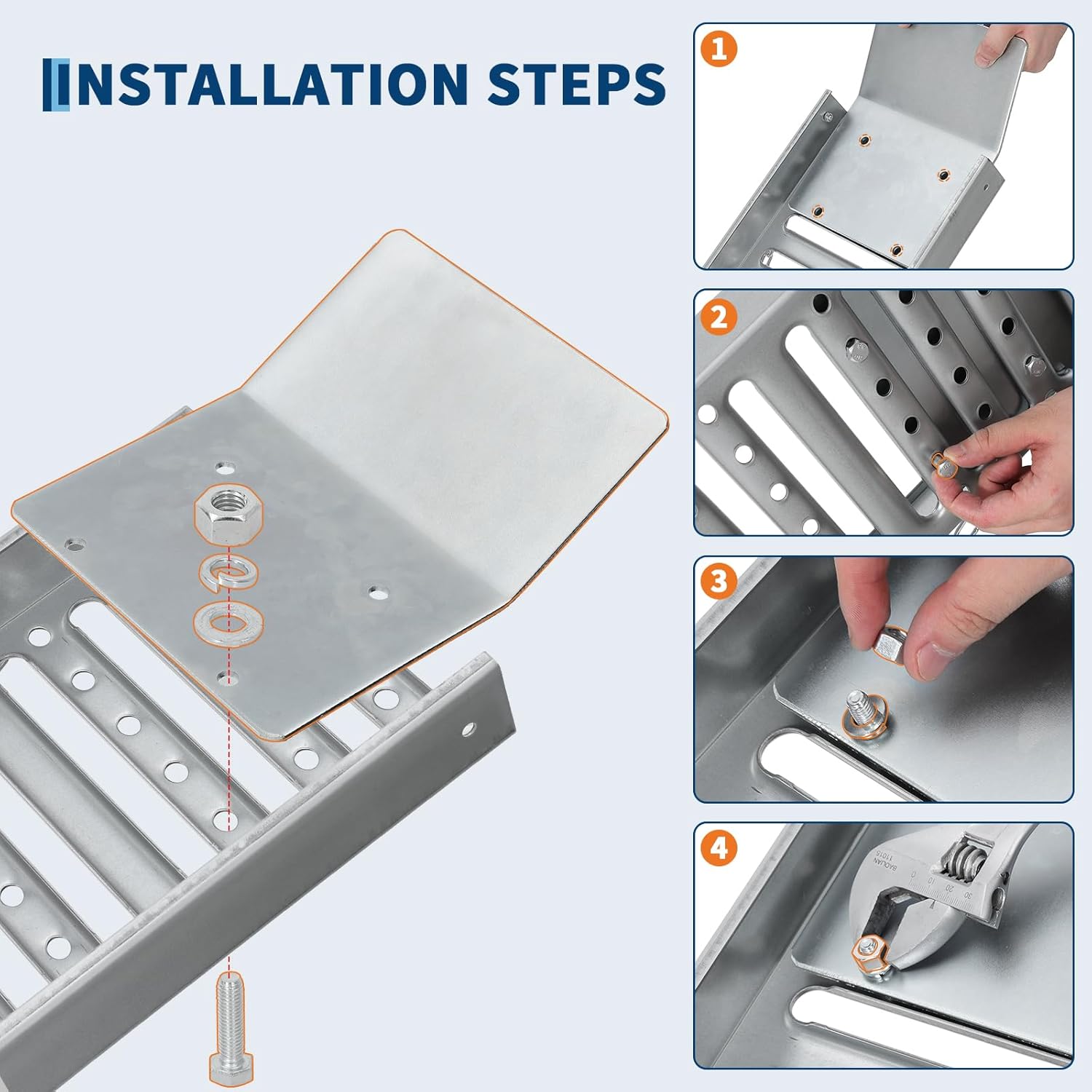 Foldable Loading Ramp, 72" Portable Steel Perforated Vehicle Ramp with 1000lbs Loading Capacity for ATV UTV Trucks Quad Motorcycle Lawnmower Scooter