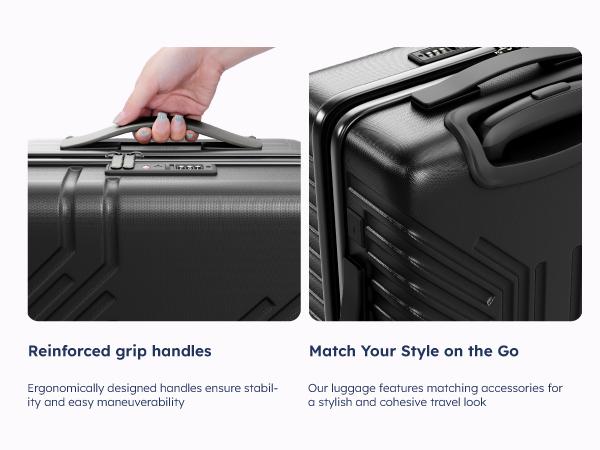 Sophia&William 20" Luggage Aluminum Frame Hard Shell Suitcase TSA Lock Suitcase USB Interface, PC+ABS Spinner