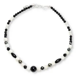 Mine Finds by Jay King Black, White and Gray Multigemstone Bead 18-1/4" Necklace