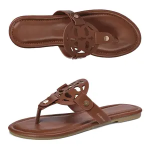 Women's Elegant Springfresh Sandals Stylish Cutout Detail Flip Flops Lightweight Slip-On Shoes for Casual Outings Footwear Footwear Footwear