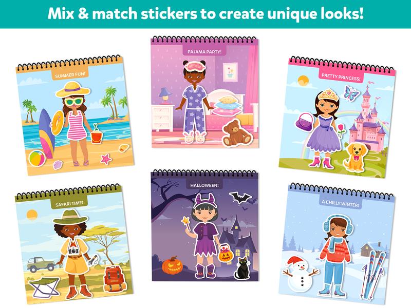 Skillmatics Reusable Sticker Activity Book - Peelies, 100+ Reusable Stickers, 6 Pictures, Mess-Free Fun for Kids, Creative Play & Travel Toy, Gifts for Boys & Girls Ages 3 to 7